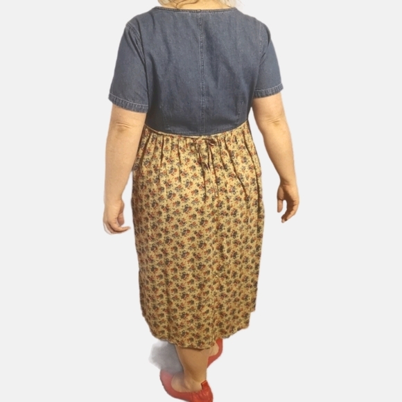 Vintage 90s Erika Studio Cottagecore Floral Dress - Picture 5 of 9